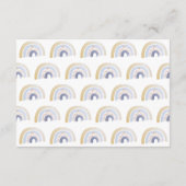 可愛いブルーウォーターカラーレインボーベビーシャワー アドバイスカード (裏面)