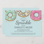 可愛いブルーウォーターベビー散水男の赤ちゃんシャワー 招待状 (正面/裏面)