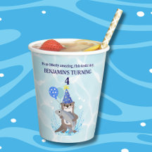 可愛いブルーウォーター男の子シーオッター誕生日パーティー