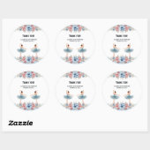 可愛いブルーウォーター色フローラバレリーナベビーシャワー ラウンドシール (シート)