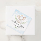 可愛いブルーウォーター色ベビーゾウありがとう フェイバータグ (インサイチュ)