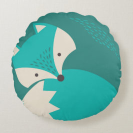 可愛いブルーウルフカートンラウンド枕子供へ ラウンドクッション