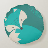 可愛いブルーウルフカートンラウンド枕子供へ ラウンドクッション (裏面)