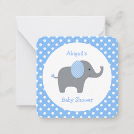 可愛いブルーエレファントサンキューミニノートカード ノートカード