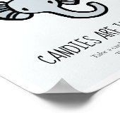 可愛いブルーエレファントベイビーシャワーゲームの数を推測 ポスター (角)