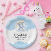 可愛いブルーエレファントボーイ小さなピーナッツ赤ちゃんシャワー ペーパープレート (パーティー)