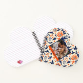 可愛いブルーオレンジフローラカスタムスパイラルノート ノートブック (内部)