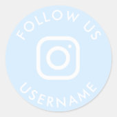 可愛いブルーカスタムinstagramソーシャルメディアパッケージ ラウンドシール (正面)