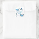 可愛いブルーカニ海の動物少年ありがとう誕生日 スクエアシール (バッグ)