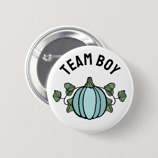可愛いブルーカボチャのチームボーイジェンダーの発表 缶バッジ (正面&裏面)