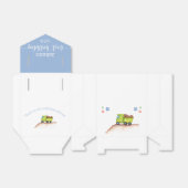 可愛いブルーグリーントラック最初の誕生日パーティー フェイバーボックス (折り畳みなし)