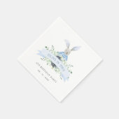 可愛いブルーグリーンバニーリーフ任意の年齢誕生日 スタンダードカクテルナプキン (角)