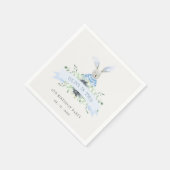 可愛いブルーグリーンバニーリーフ任意の年齢誕生日 スタンダードカクテルナプキン (角)