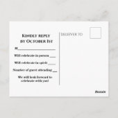 可愛いブルーグリーンボーイ赤ちゃんシャワーRSVPはがき ポストカード (裏面)