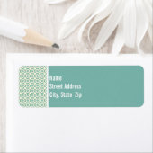 可愛いブルーグリーン&クリームフローラ ラベル (インサイチュ)