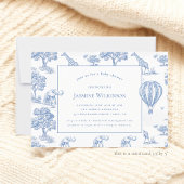 可愛いブルーサファリベイビーシャワー予算3 by 5 mini 出欠カード