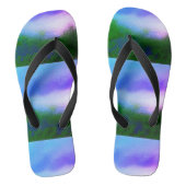 可愛いブルースカイパープルグリーンモダンビーチサンダル ビーチサンダル (フットベッド)