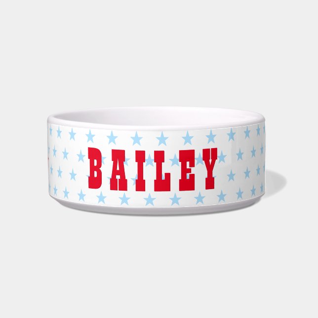 可愛いブルースターズドッグパピーキャット子猫ペットネームフード ボウル (右)