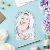 可愛いブルースターズ写真男の赤ちゃん誕生発表 アクリル招待状 (インサイチュ (ウェディング))