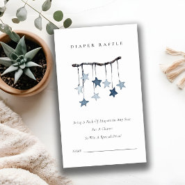 可愛いブルースターモバイルおむつラッフルベビーシャワー エンクロージャーカード