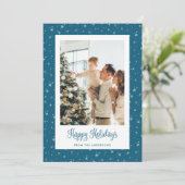 可愛いブルースターリーフォトハッピーホリデーズカード シーズンカード (スタンド正面)