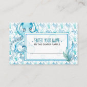 可愛いブルータコ赤ちゃんシャワーおむつラッフルカード 名刺 (裏面)