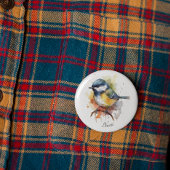 可愛いブルーティット枝に座って、カスタマイズ可能 缶バッジ