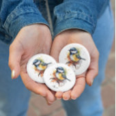 可愛いブルーティット枝に座って、カスタマイズ可能 缶バッジ