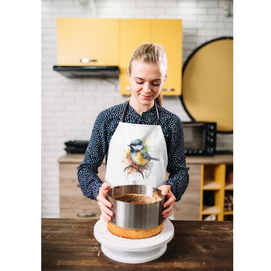 可愛いブルーティートオンザブランチカスタム エプロン