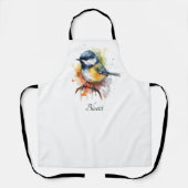 可愛いブルーティートオンザブランチカスタム エプロン (正面)