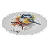 可愛いブルーティートオンザブランチカスタム カッティングボード (角)