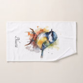 可愛いブルーティートオンザブランチカスタム バスタオルセット (ハンドタオル)