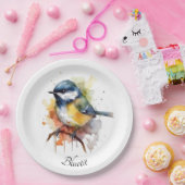 可愛いブルーティートオンザブランチカスタム ペーパープレート (パーティー)