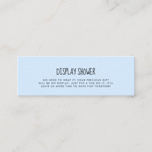 可愛いブルーディスプレイシャワーカードの挿入 スキニー名刺 (正面)