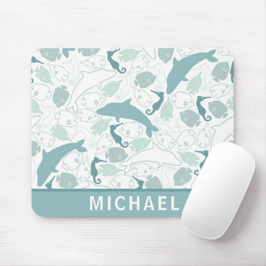 可愛いブルードルフィンシーライフ航海のパターンキッズ マウスパッド (マウス)