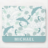 可愛いブルードルフィンシーライフ航海のパターンキッズ マウスパッド (正面)