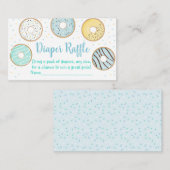 可愛いブルードーナツ赤ちゃんシャワーおむつラッフルカード エンクロージャーカード (正面/裏面)