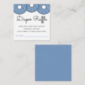 可愛いブルードーナツ赤ちゃんシャワーおむつラッフル エンクロージャーカード (正面/裏面)