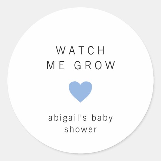 可愛いブルーハートモダンベビーシャワー ラウンドシール (正面)