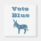 可愛いブルーハートロバ投票ブルー マグネット (正面)