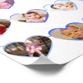 可愛いブルーハート初年度12写真コラージュ ポスター (角)