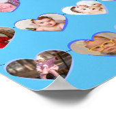 可愛いブルーハート初年度12写真コラージュPo ポスター (角)