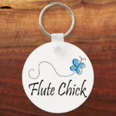 可愛いブルーバタフライフルートシック音楽ギフト キーホルダー (正面)