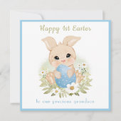 可愛いブルーバニー孫第1イースターカード カード (正面)