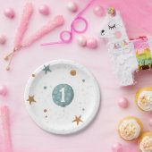 可愛いブルーバルーンボーイ1歳の誕生日パーティー ペーパープレート (パーティー)