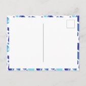 可愛いブルーバルーン男の子フォト誕生日ありがとう ポストカード (裏面)