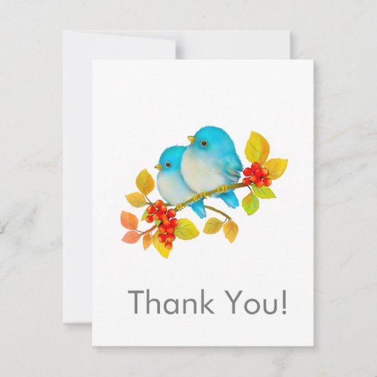 可愛いブルーバードすべての時ありがとうNotecard ノートカード (正面)