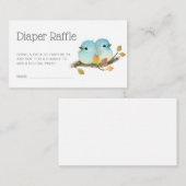 可愛いブルーバードオンブランチ赤ちゃんシャワーおむつラッフル エンクロージャーカード (正面/裏面)