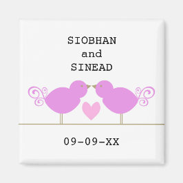 可愛いブルーバードレズビアン特別デイトマグネット マグネット