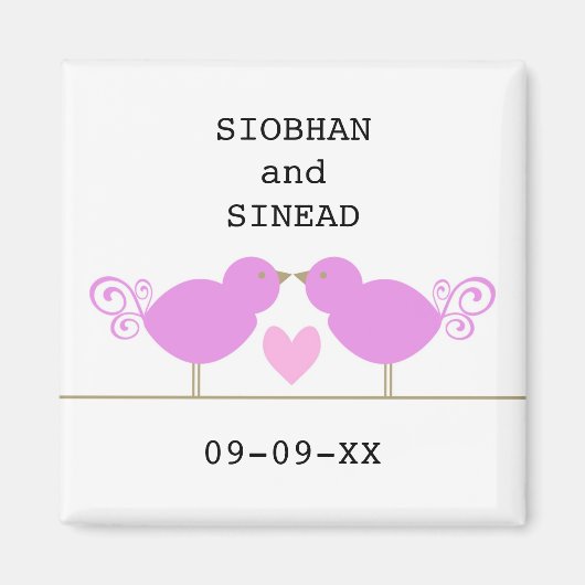 可愛いブルーバードレズビアン特別デイトマグネット マグネット (正面)